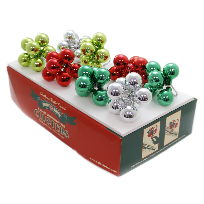 Christopher Radko Company Hs Clusters Ornaments - 8 Glass Ornaments 1.75 Inch, Glass - Holiday Splendor St/8 Christmas 4027580 (39321)
