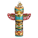 Old World Christmas Totem Pole - One Ornament 4.25 Inch, Glass - Native Americans 36252 (39381)