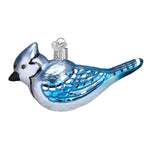 Old World Christmas 2.0 Inches Tall Bright Blue Jay Glass Bird Noisy Fearless 16121 (39442)