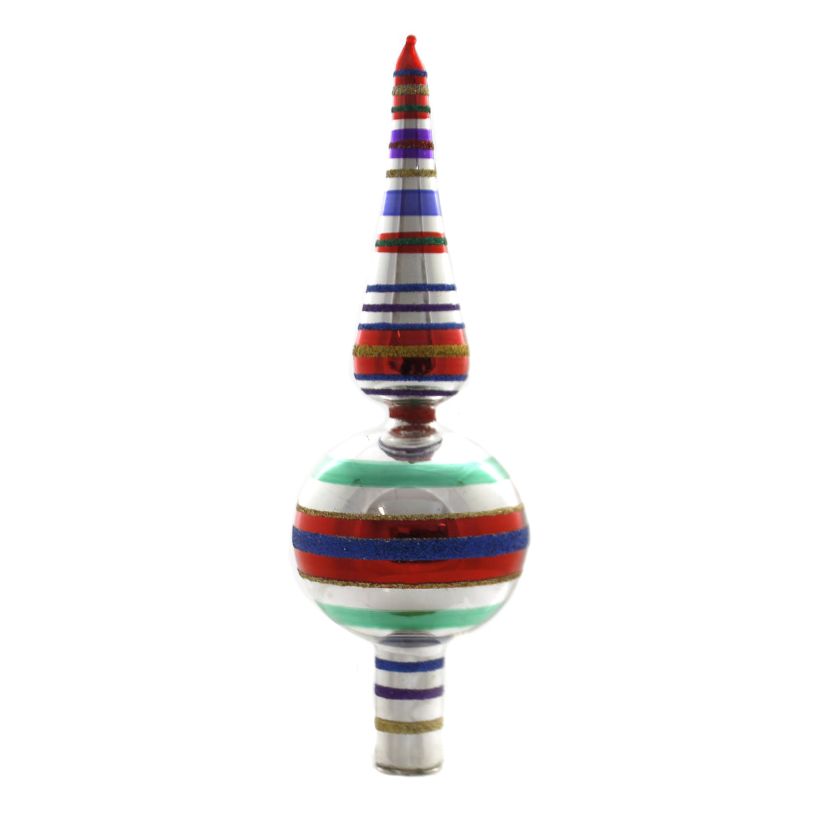 Christopher Radko Striped Finial Treetopper. - - SBKGifts.com