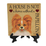 Papillon - House. - 1 Stone Coaster With Easel 4 Inch, Stone - Stone Coaster Easel 24650 (40000)