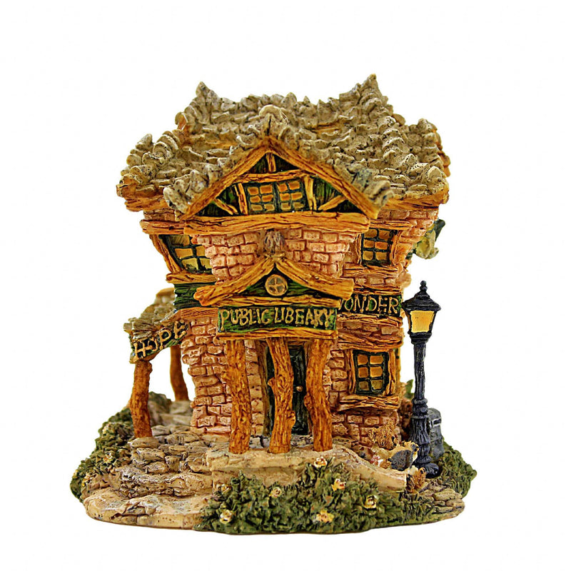 Boyds Bears Resin Public Libeary - One Building 4.5 Inch, Resin - Bearly-Built Villages 19006 (4027)