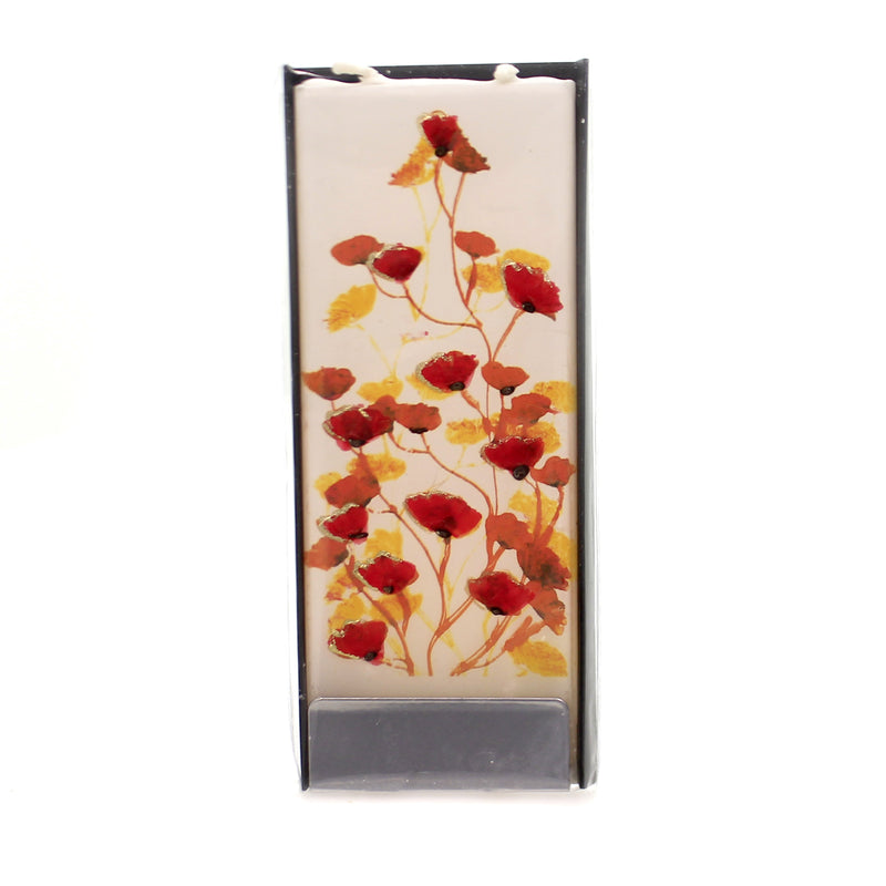 (40288) Home Decor Red Orange Yellow Flowers, 6.00 Inch, Dripless Fragrance Free D18054