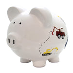 Bank White Construction Piggy Bank - - SBKGifts.com