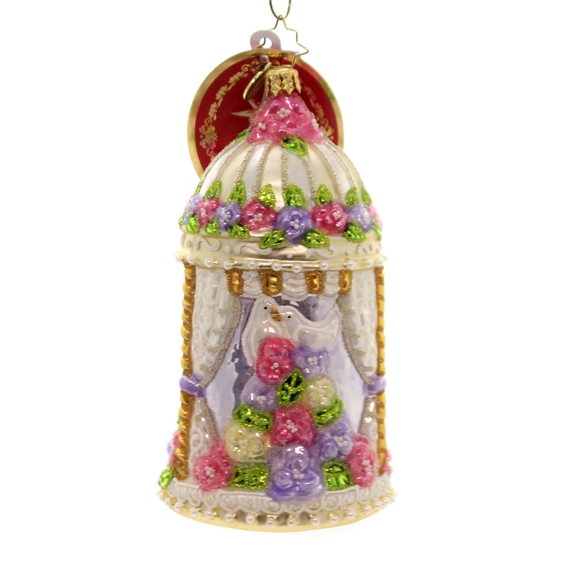 Christopher Radko Company Gazebo Of Love - 1 Ornament 5.75 Inch, Glass - Ornament Wedding Floral Love 1020020 (40781)