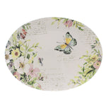 Tabletop Spring Meadow Oval Platter Ceramic Butterfly Flowers Floral 26649 (40861)