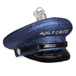 Old World Christmas Air Force Cap - One Ornament 2 Inch, Glass - Aerial Space Warfare 32379 (40911)