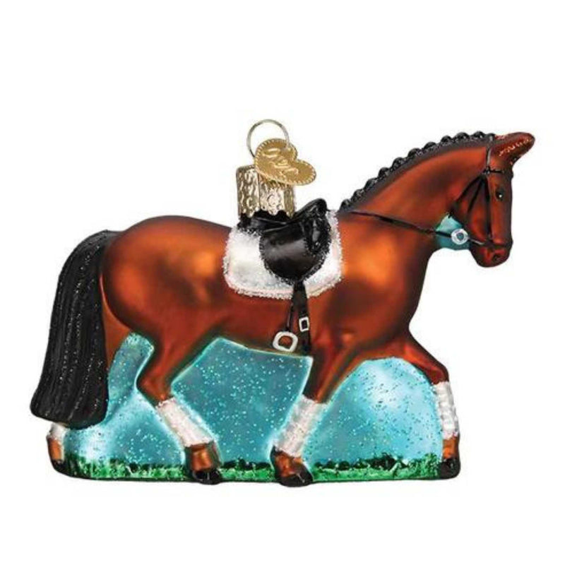 Old World Christmas Dressage Horse - One Ornament 3 Inch, Glass - Power Obedience Strength 12555 (40918)