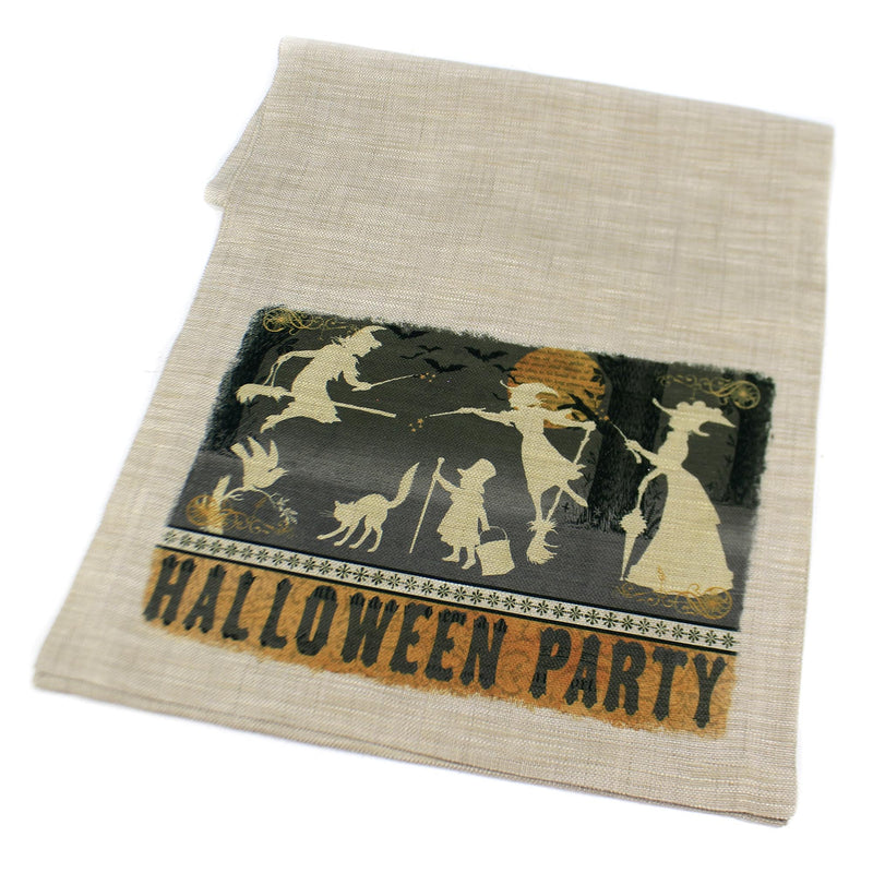 Halloween Halloween Party Table Runner Polyester Witch Cats Moon Hwp1654na (41019)