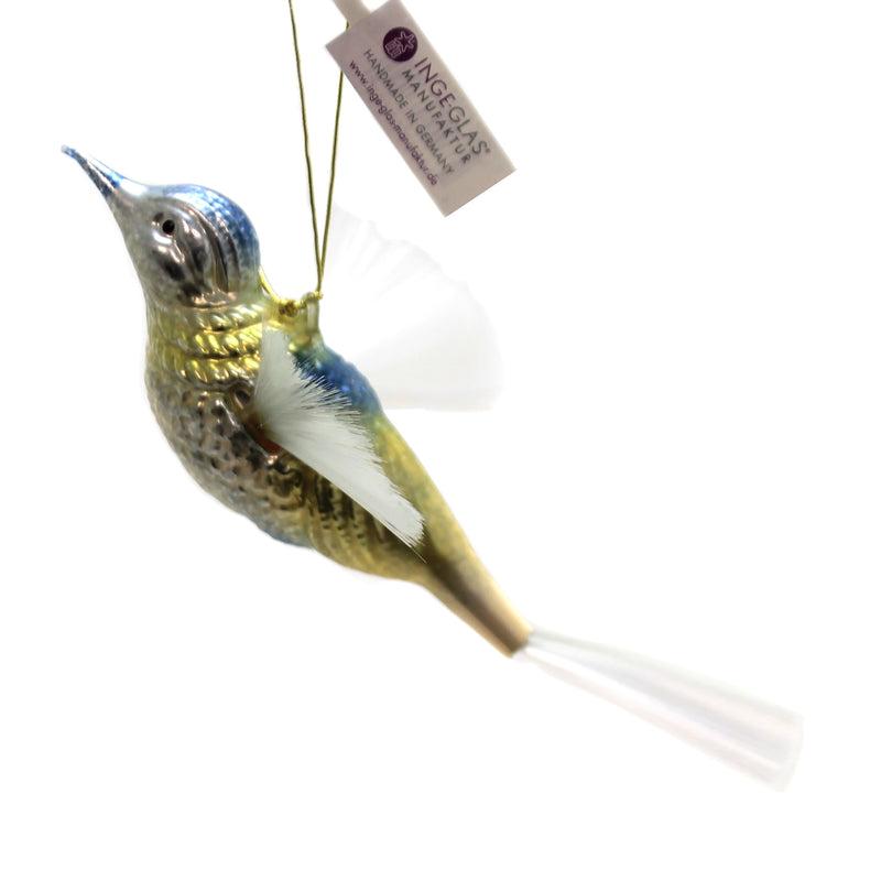Inge Glas Olde Flyer Glass Bird Nylon Wings Ornament 10142S018 (41124)