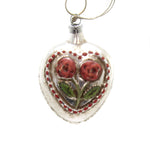 Marolin Rose Heart Glass Ornament Feather Tree 2011122 (41242)