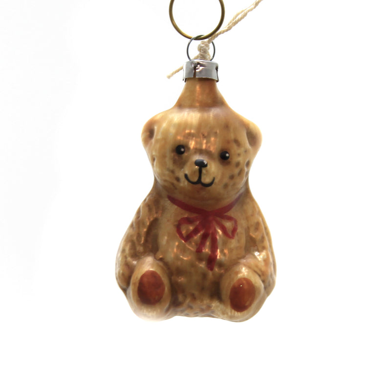 Marolin Sitting Teddy Bear Glass Ornament Feather Tree 2011120 (41243)