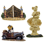 Boyds Bears Resin Trumble's Mansion Accessories - 3 Figurines 2 Inch, Resin - Bearly-Built Villages 195201 (4135)