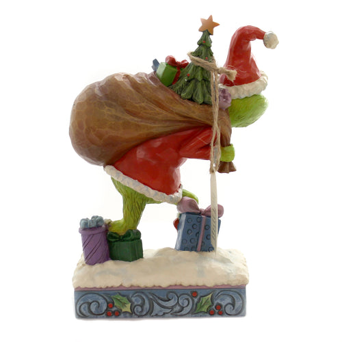 Jim Shore Grinch Tip Toeing W/Bag Of Gift - - SBKGifts.com