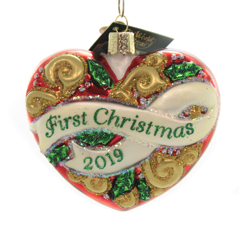 Old World Christmas 2019 First Christmas Heart Glass Celebrations 30057 (41745)