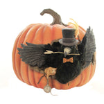 Halloween Cawing Pumpkin Polyresin Bird Mouse Clock Td8521 (41820)