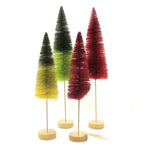 Bottle Brush Forest - Set Of Four Trees 14 Inch, Plastic - Ombre Set Of 4 Sn7458 (41928)