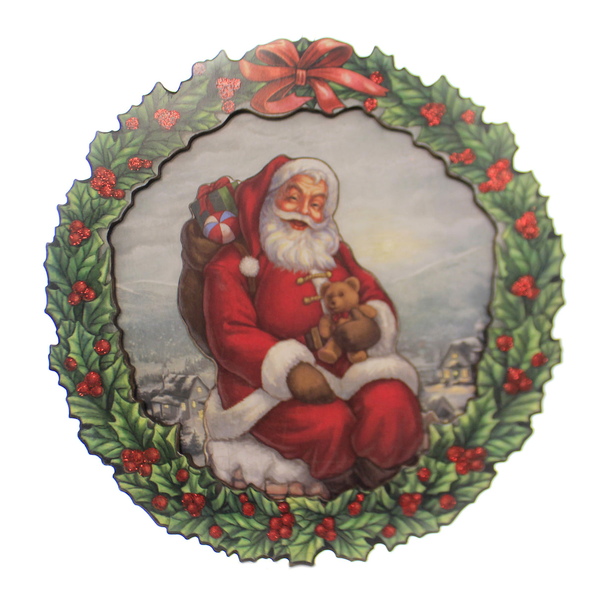 (41934) Santa Wreath/Wall Plaque