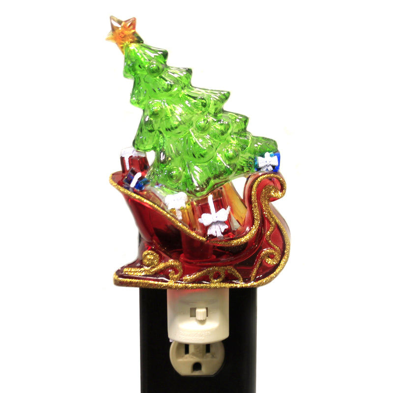 Sleigh Christmas Night Light - One Night Light 7.25 Inch, Plastic - Color Changing 164085 (42033)