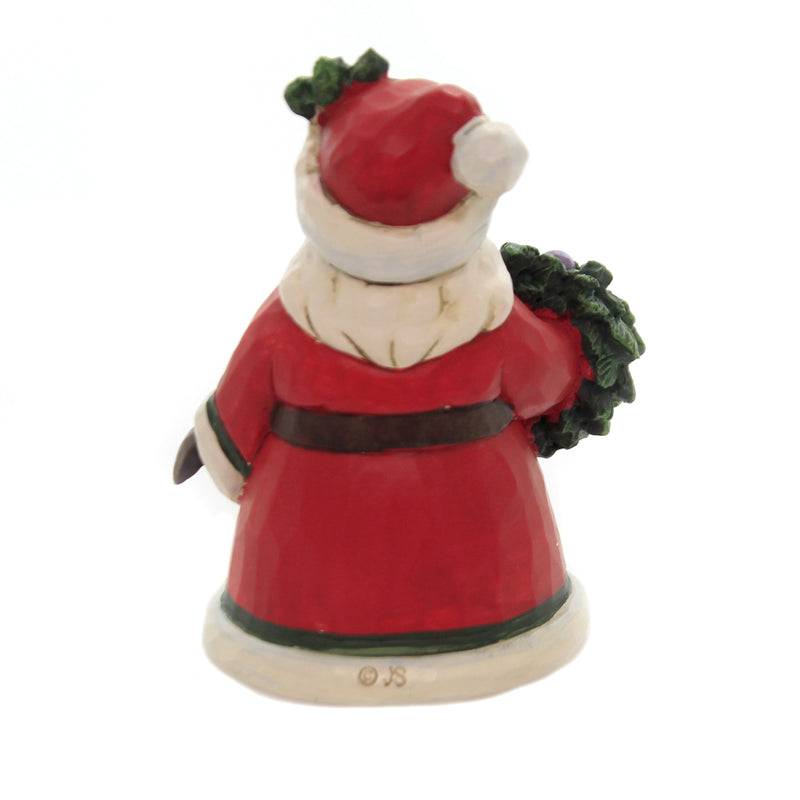 Jim Shore Mini Santa Holding Wreath - - SBKGifts.com
