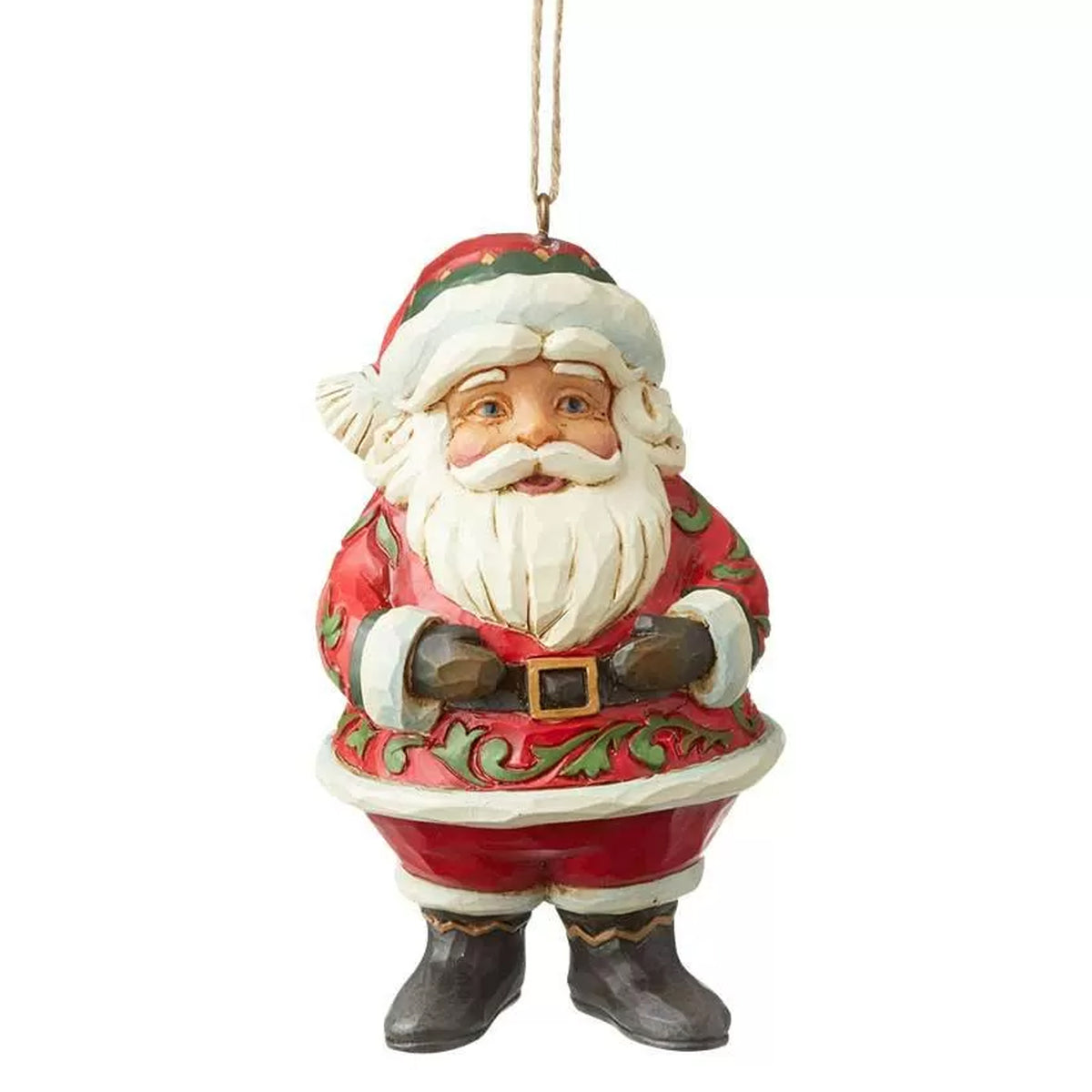 Jim Shore Jolly Santa Mini Ornament - - SBKGifts.com