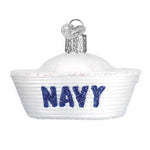Old World Christmas Navy Cap - One Ornament 1.75 Inch, Glass - Dixie Cup Ornament 32377 (42461)