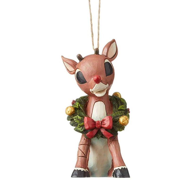 Jim Shore Rudolph W/ Wreath Around Neck - - SBKGifts.com