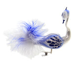 Golden Bell Collection Blue & White Clip On Peacock - - SBKGifts.com
