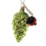 Ladybig On Green Pinecone - 2.5 Inch, Glass - Ornament Czech Bug Lucky Pc703 (42550)
