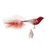 Golden Bell Collection Red/White Bird Feather Tail - - SBKGifts.com