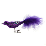 Golden Bell Collection Purple Bird Feather Tail Glass Clip On Ornament Bra004 (42626)