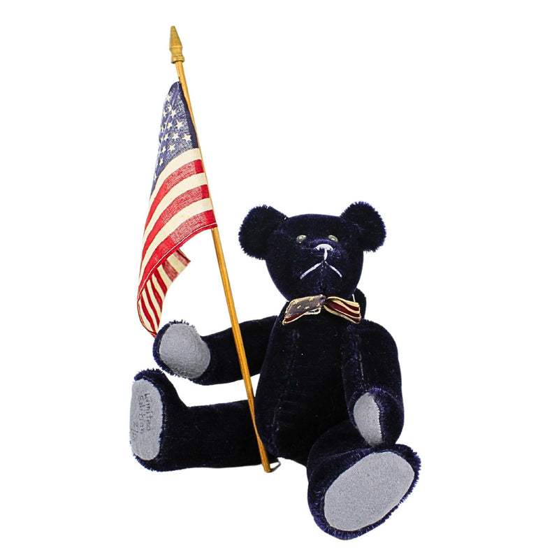 (42639) Craftoutlet.Com Usa Patriotic Teddy Bear, 9.75 Inch, Numbered Ltd Edition Judy Senk J1999