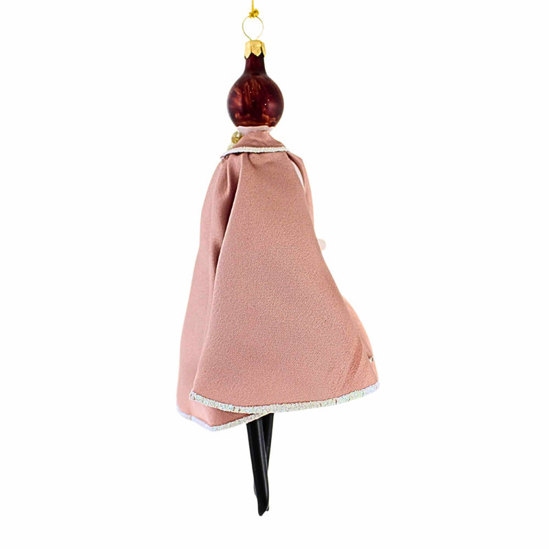 De Carlini Italian Ornaments Lady In Pink Cape - - SBKGifts.com
