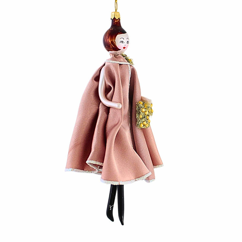 De Carlini Italian Ornaments Lady In Pink Cape - - SBKGifts.com