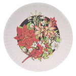 Christmas Platter - 16 Inch, Plastic - Cardinal Poinsettia Me0416 (42939)