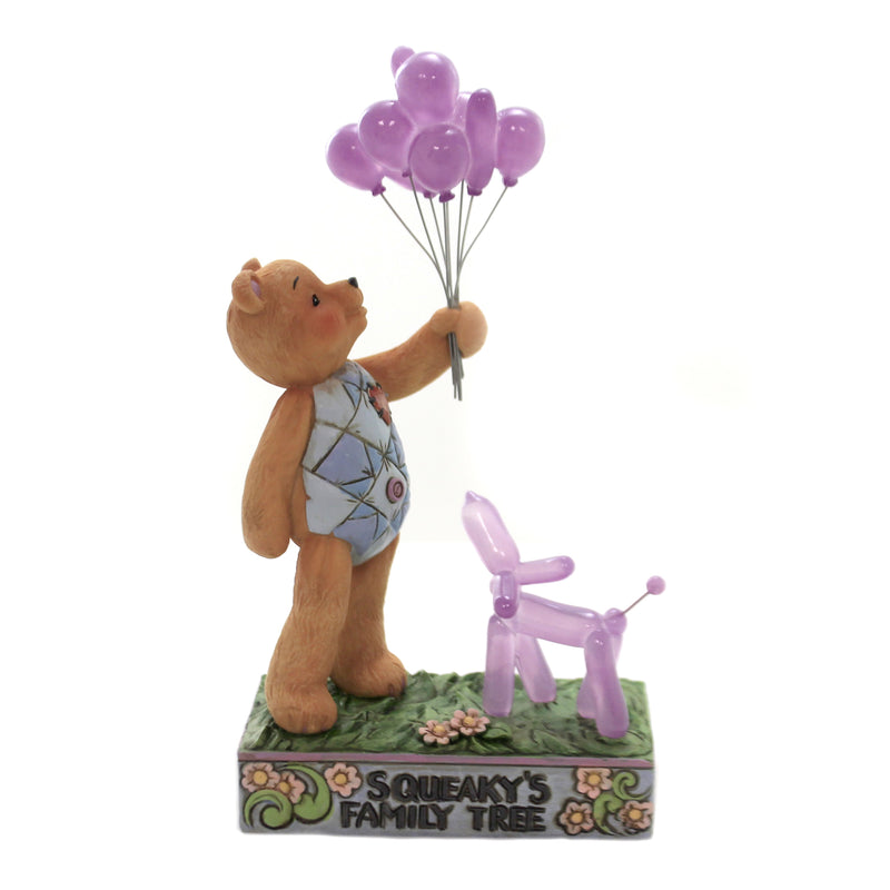 Jim Shore Squeaky's Family Tree Resin Teddy Bear Balloons Dog 6005127 (42950)