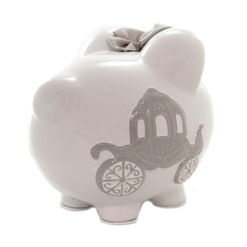 Cinderella Piggy Bank - One Bank 7.75 Inch, Ceramic - Princess Tiara Crown Diamond 36902 . (42970)