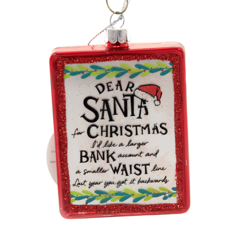 Dear Santa Larger Bank Account - 3.75 Inch, Glass - Izzy & Oliver 6004660 (42996)