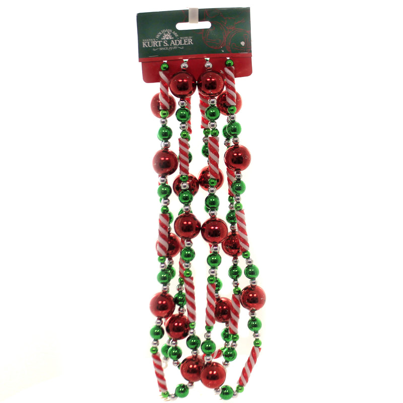 Christmas Candy Bead Garland W/Red Ball Plastic Tree Decor H2043 (43019)