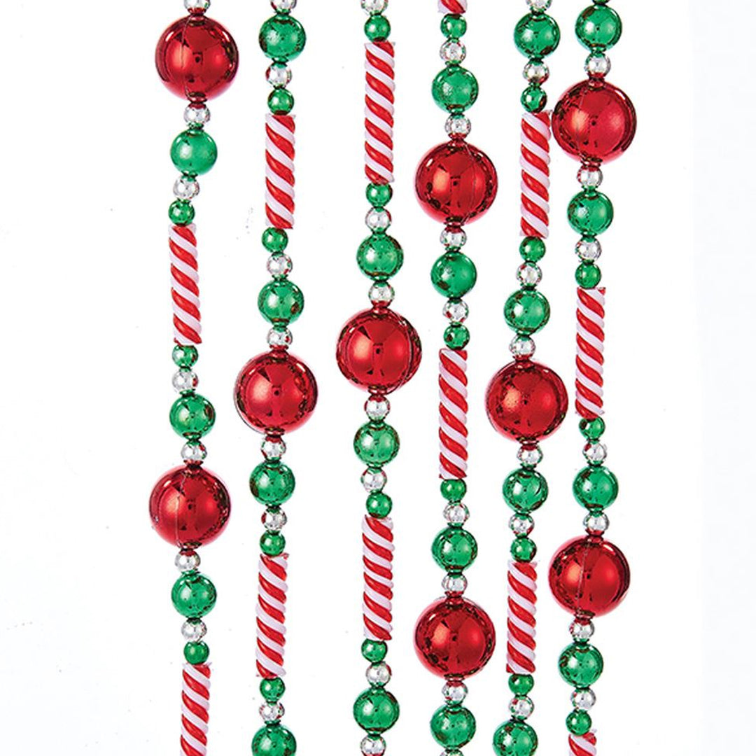 Christmas Candy Bead Garland W/Red Ball Plastic Tree Decor H2043