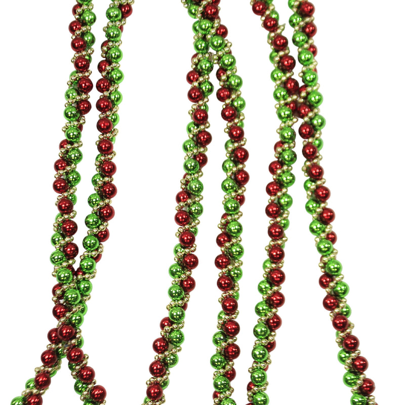 Kurt S. Adler Red Green Gold Twisted Bead - - SBKGifts.com