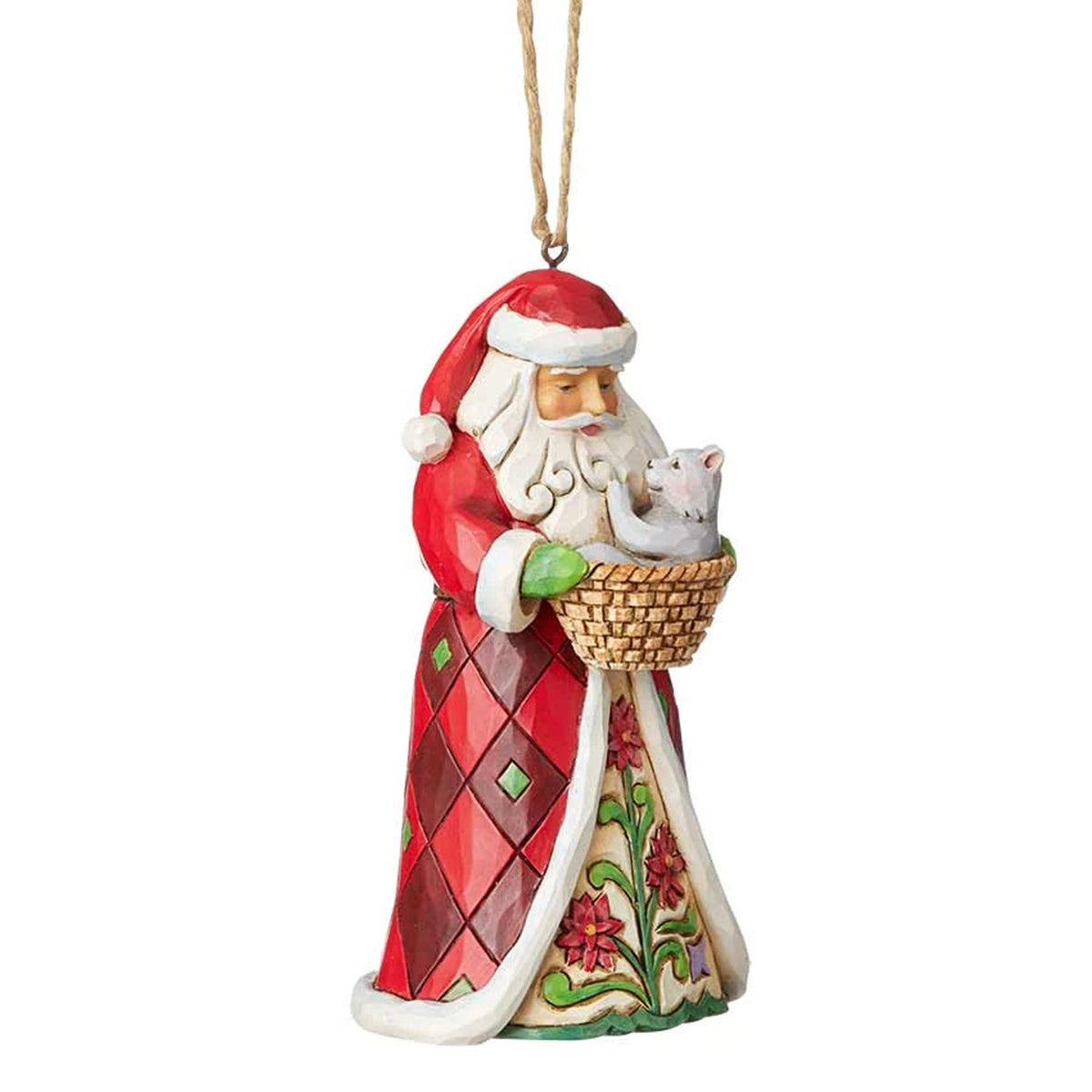 Jim Shore Santa With Cat In Basket - - SBKGifts.com