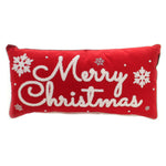 C & F Merry Christmas Red Pillow - 1 Pillow 10.5 Inch, Cotton - Red White Snowflakes 86156166 (43157)