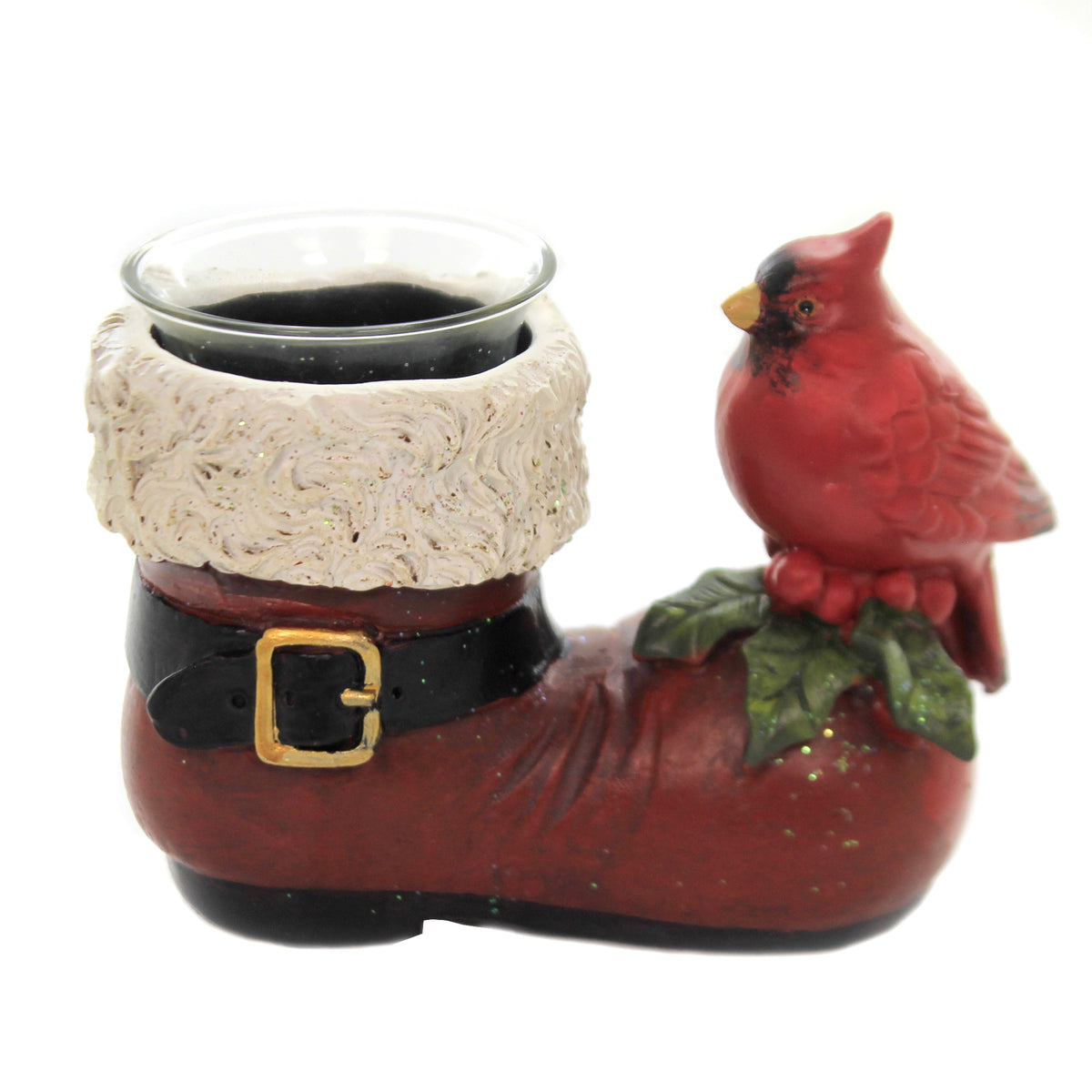 (43189) Boot Votive Holder W/ Cardinal