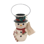 Christmas Snowman Bucket Head Polyresin Carrot Nose Candy Cane Tj8681 (43211)