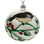 Christina's World Snowy Nest Glass Christmas Ornament Bird Berries Win669 (43213)