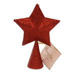 Christmas Red Glitter Star Tree Topper Paper Finial Lc8392 (43309)