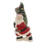 Merry & Bright Santa With Tree - 14 Inch, Polyresin - Tradition Holiday Tl8752 (43383)