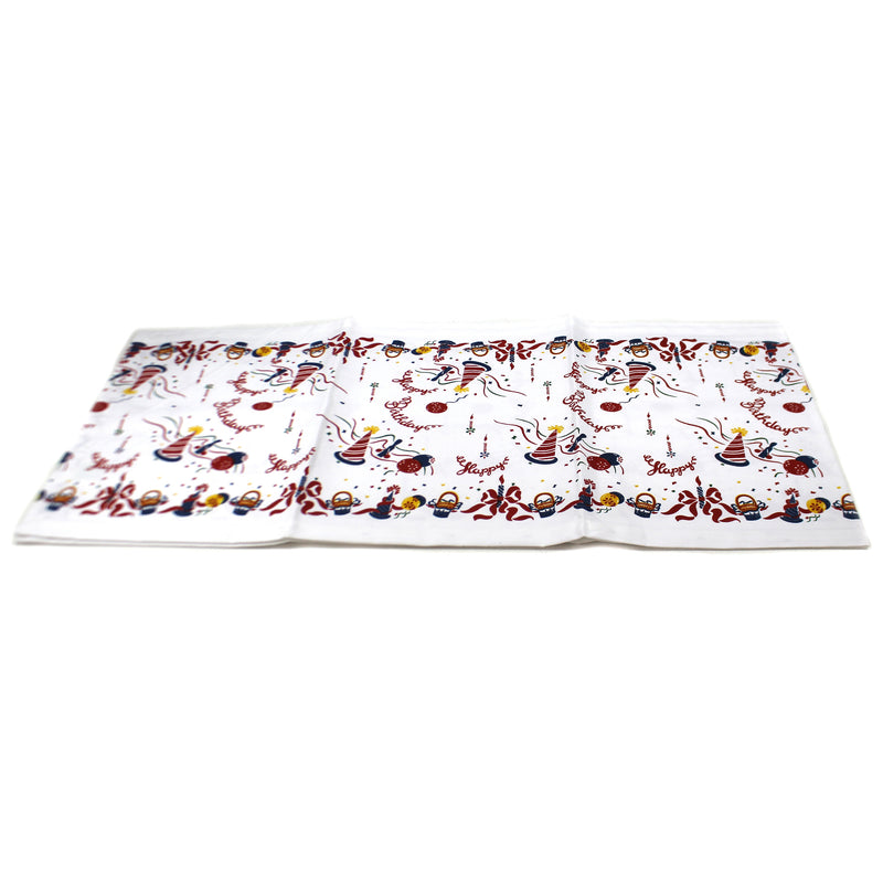 Tabletop Happy Birthday Table Runner 100% Cotton Party Cake Ballons Hb100r (43455)