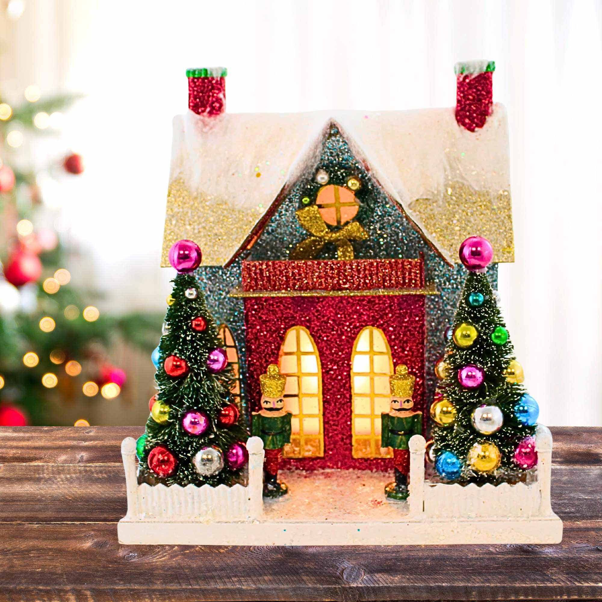 Cody Foster 10.50In Merry & Bright Glitter Chalet, Paperboard